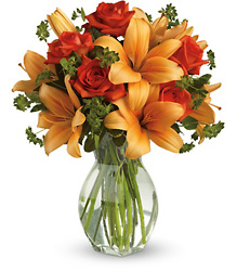 Fiery Lily and Rose from Fields Flowers in Ashland, KY